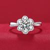 Anillo de Plata s925 Flor de Ciruelo de Venta Caliente Transfronterizo con Ocho Corazones y Ocho Flechas Anillo de Diamante Suelto de Flor de 1 quilate para Mujer