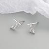 Pendientes de hoja con forma de palabra de plata Jufeng S925, nuevos y sencillos, con personalidad moderna y diseño de árbol de diamantes.