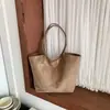 Bolsa tote vintage transfronteiriça para mulheres, grande capacidade para outono e inverno, estilosa e versátil, bolsa de ombro casual e simples