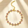Pulseira Europeia Francesa de Diamante Completo Trevo de Quatro Folhas Sete Cores Luxo Leve Toque de Alto Padrão Bracelete Cravejado com Strass Fashionável Versátil Exquisite Joia de Mão