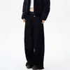 Jeans American High Street Cleanfit Negro Scimitar para Mujer, Estilo Nuevo, Lavados, Pantalones Anchos Rectos Sueltos