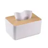 Caixa de Tecido Doméstica de Madeira Caixa Deslizante Banheiro Sala de Estar Mesa de Centro Caixa Deslizante para Guardanapos Caixa Criativa para Papel em Rolo Caixa de Armazenamento