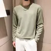 Outono 2026 Texturizada Gola Redonda Manga Longa Caimento Relaxado Manga Longa Fluida Camiseta Top Solto Camada Base de Tricô