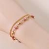 Pulsera de Acero Inoxidable de Doble Capa con Goteo de Aceite de Venta Caliente Transfronteriza Chapada en Oro Real de 18K Joyería de Mano Pulsera de Acero de Titanio Color Amor