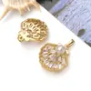 DIY Vida Marina Dorada Chapado en Cobre Oro Real de 18K Fuerte Retención de Color Broche de Girasol Colgante de Circonita Dijes Accesorios de Joyería