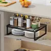 Estante de almacenamiento debajo del fregadero de la cocina, un organizador multifuncional y apilable diseñado específicamente para ollas y sartenes, y una solución de almacenamiento conveniente para especias