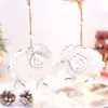 Colgante de fieltro de lana y virutas de madera para Navidad Estilo Ins Escandinavo Cordero Lindo Decoración de Árbol de Navidad Colgante Festivo