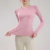 Top Deportivo para Mujer Otoño e Invierno Ajustado Cuello Redondo Secado Rápido Traje de Yoga Profesional Transpirable para Correr Entrenamiento Fitness Manga Larga