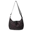 Bolsa de Lona con Estampado de Leopardo para Comercio Exterior Gran Capacidad Bolso Cruzado Bolso Versátil de Nicho Bolso de Hombro Bolso de Mujer