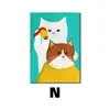 Impresión de arte mural para dormitorio de gato de dibujos animados de fábrica transfronteriza sobre lienzo, pintura decorativa simple para sala de estar en sofá