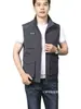 Chaleco de trabajo multibolsillos para hombre, chaleco casual para exteriores para pesca y fotografía, secado rápido, cuello alto, chaleco 2206