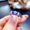 Nuevo Anillo de Joyería de Piedras Preciosas Coloridas Plata 925 Incrustado con Tanzanita Natural Ovalada Anillo para Mujer Una Pieza Dropshipping