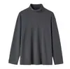 Camiseta Básica de Veludo Alemão com Forro de Lã para Outono e Inverno para Homens, Estampada, Slim, Quente, de Manga Longa, Tops Masculinos, Moletom