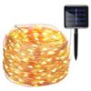 Lâmpada de fio de cobre LED Lâmpada de fio de cobre solar Cordão de luz para exterior à prova d'água Lâmpada decorativa para pátio de feriado de Natal Venda direta da fábrica