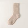 Meias de lã novas para outono e inverno, meias cano alto de cor sólida versáteis para senhoras, meias de cashmere absorventes de suor e respiráveis para crianças, meias quentes de inverno