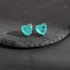 Pendientes de clip con gemas y costuras Love Paraiba, diseño Seiko, sencillos, de aguja S925, con esmeralda