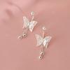 Brincos de Borla de Borboleta Vazada para Mulheres 2024 Novo Mais Fácil de Combinar Temperamento Fresco Design Nicho Brincos de Borla