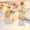 Pendientes Live Sense de Lujo Ligero Pendientes Elegantes para Mujer Celebridad de Internet Coreana Chapados en Oro de 18 Quilates Aguja de Plata de Ley 925 Nueva Moda ins