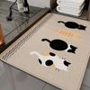 Tapete de Lino para Piso de Baño Tapete Absorbente de Agua para Inodoro Tapete Antideslizante para Pies para Puerta de Inodoro Alfombra de Secado Rápido