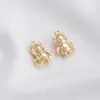 Colgante de Oso Fresa Estéreo Relleno de Oro de 14K que Conserva el Color Oso Violento Colgante Hecho a Mano DIY Pulsera de Hilo Collar Joyería Colgante Colgante