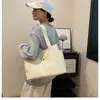 Bolsa de Lona Tote de Gran Capacidad, Elegante y Versátil, Adecuada para Estudiantes y Viajes Diarios