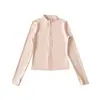Top Deportivo Largo de Manga Larga, Fresco y Versátil para Verano, Ceñidor de Cintura, Sexy de Seda de Hielo, Ajustado, Cuello Alto, Ropa de Protección Solar