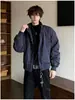 Chamarra Bomber cleanfit Desestructurada con Cuello Alto para Hombre Chaqueta de Béisbol Americana Oversize Hombro Recto Chaqueta de Trabajo