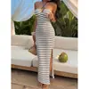 Vestido de tricô estilo europeu e americano da Amazon transfronteiriço, nova moda feminina de comércio exterior, vestido sexy com alça no pescoço