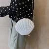 Bolso de mujer de verano, recién llegado, bolso de concha con lentejuelas, color sólido, lindo bolso de cadena, bolso cruzado de hombro de moda.