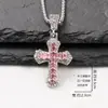 Collar de acero inoxidable transfronterizo para mujer, moderno y nuevo, con bonito colgante de diamantes, colgante de hip-hop para hombre, cadena larga de lana.