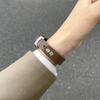 Adecuado para correas de reloj Xiaomi Mi Band 9/10/4/5/6/7/8 Generaciones, Estilo de hebilla doble, Cuero genuino, Versátil para hombres y mujeres