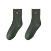 Meias de Urso Femininas Meia de Cano Médio Primavera Outono e Inverno Veludo Espessadas Quentes Meias de Toalha Meias de Algodão Pretas Meias de Cano Longo Terry