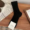 Calcetines de Lana para Mujer, Nuevo Estilo Otoño e Invierno, Calcetines de Media Pantorrilla, Engrosados y Cálidos, Estilo Japonés, Calcetines Holgados de Punto Trenzado
