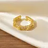 Anillo Circular Abierto Brillante Exquisito de Estilo Europeo y Americano Transfronterizo Niche de Alta Gama Ajustable para Mujer