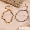 Moda Europea y Americana Nicho Diseño Simple Accesorios Personales para el Pie Cadena Hecha a Mano con Baño de Oro de 14K Acero Inoxidable Tobillera de Cadena