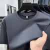 Camiseta Masculina de Manga Curta com Gola Redonda Refrescante, Peso Pesado 210g, Cruzamento do Sudeste Asiático, Verão, Cor Sólida, Secagem Rápida com Amônia Líquida, Comércio Exterior