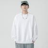 Sudadera sin hombros al por mayor de fábrica para hombre 2025 Primavera y Otoño Nueva Cuello redondo Pulóver Logo estampado Color sólido pesado Estilo de pareja