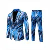 Traje Estampado para Hombre Transfronterizo Traje Fiesta Escenario Club Nocturno Vestido de Actuación Genial Traje Casual