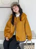 Nuevos estilos de otoño e invierno para niñas: chaqueta cálida acolchada con cuello de muñeca, forro de borrego mongol, adecuada para estudiantes
