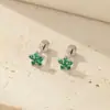 Los Pendientes de Plata de Ley 925 Más Vendidos de Amazon Anillo de Cartílago Rosca Pequeña Mariposa Diamante Pendientes de Cierre Plano para Mujer