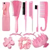 Fabricante Kit de Pentes para Cabeleireiro com 27 Peças Combinação Borrifador Contínuo Escova de Limpeza e Massagem para Shampoo Pente Portátil para Estilização