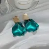 Pendientes de Borla de Pétalos de Rosa Acrílicos Transfronterizos con Aguja de Acero Moda Exagerada Europea y Americana Pendientes Largos Pendientes Elegantes para Mujer