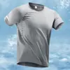 2026 Camiseta de Secado Rápido para Hombre Verano Blanco Malla Transpirable Manga Corta Media Manga Top Deportivo para Correr Badminton