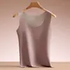 Chaleco Térmico Sin Costuras para Mujer, Camiseta Interior de Talla Grande con Forro de Felpa de Cachemira y Seda, Ropa Interior Térmica, Top Ajustado para Mujer