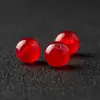 Calcedonia roja cuentas sueltas semiacabadas diy hecho a mano cuentas redondas pulsera collar con cuentas para mujer rojo tejido hecho a mano al por mayor