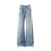 Nb172 Jeans de Pierna Ancha para Hombre, Unisex, Retro, Gama Alta, Diseño Sucio Viejo Asimétrico, Calle Alta Americana