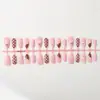 30 piezas de uñas postizas de diseño de arte de uñas con puntos, encaje, rayas, estilo francés, almendra, para otoño e invierno, superventas transfronterizos, venta al por mayor