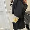 Xiaorui Dourado Bolso Tecido Novo Cor Contrastante Comutador Verão Bolsa de Praia Fashion 2023 Estiloso Costura Ombro Transversal Bolsa