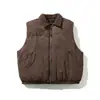 Yidao Roupas Vintage 2026 Inverno Novo Estrutura Retrô Gola de Lã de Cordeiro 90 Penugem de Pato Branco Colete de Penas Camada Externa