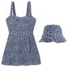 Vestido de banho de uma peça sexy emagrecedor floral chapéu maiô para meninas estudantes férias de primavera quente estilo coreano ins